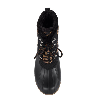 Flynn Duck Boot Black Leopard - Women