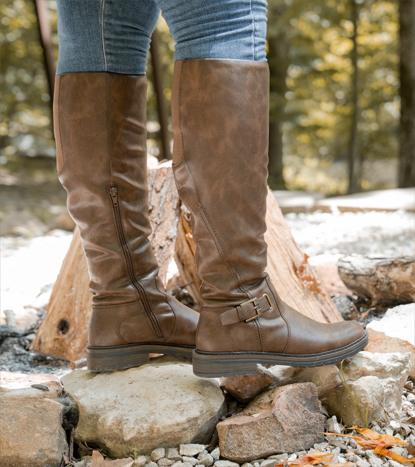 Autumn Wide Calf Riding Boot Cognac - Women