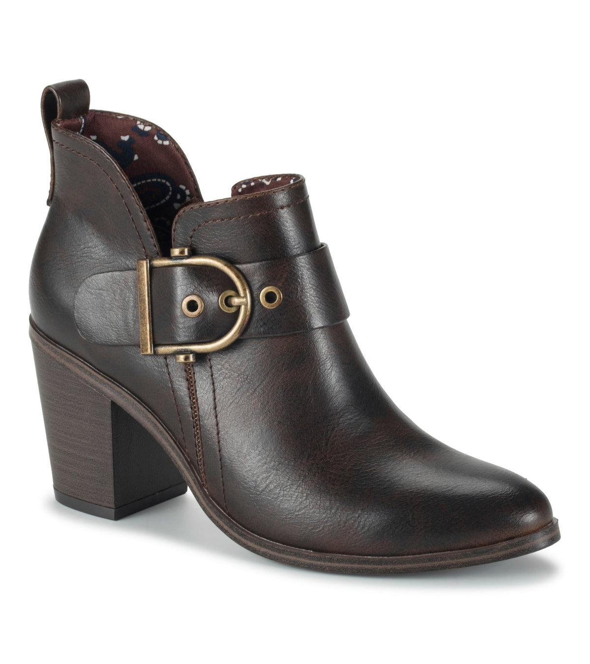 Karina Block Heel Ankle Bootie Dark Brown - Women