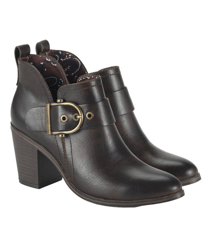 Karina Block Heel Ankle Bootie Dark Brown - Women