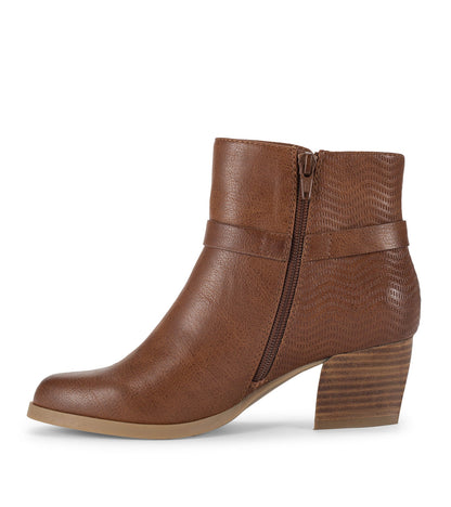 Linda Block Heel Bootie Cognac - Women