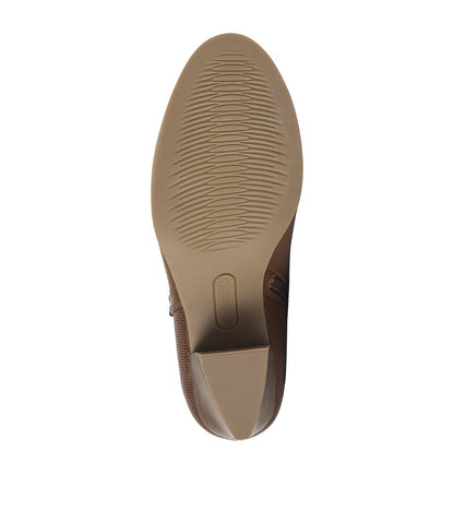 Linda Block Heel Bootie Cognac - Women
