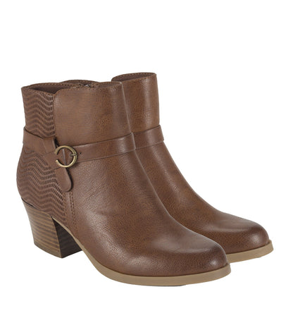 Linda Block Heel Bootie Cognac - Women