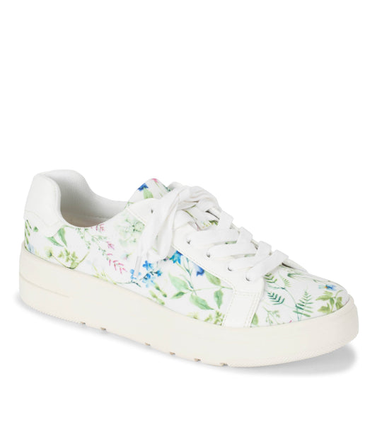 Nishelle Lace Up Sneaker White/Multi Flower Canvas - Women