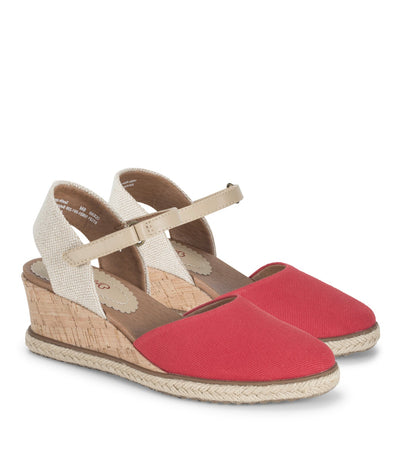 Ocean Closed Toe Wedge Sandal Red - Women