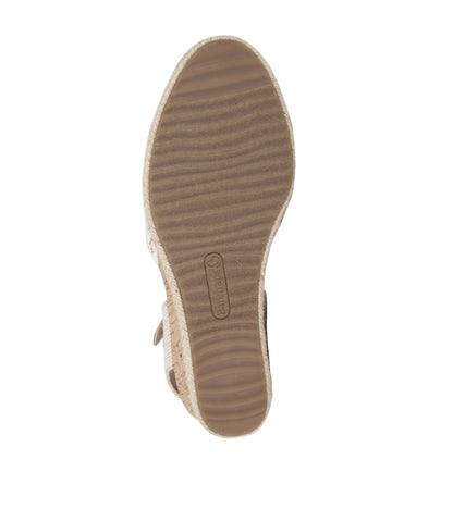 Ocean Closed Toe Wedge Sandal White Multi Flower Canvas - Women