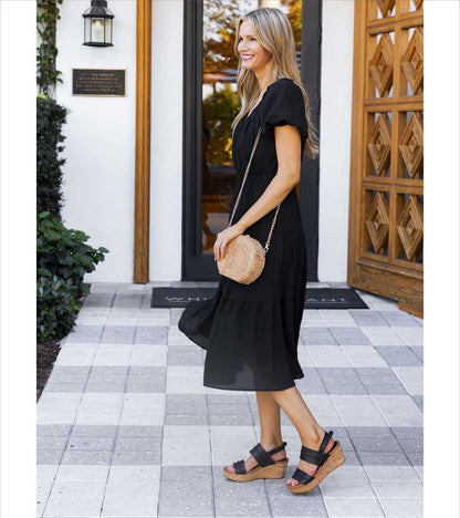 Rene Wedge Sandal Black - Women