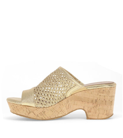 Bethie Wedge Sandal Old Gold - Women