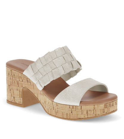 Mavis Block Heel Slide Sandal Champagne - Women