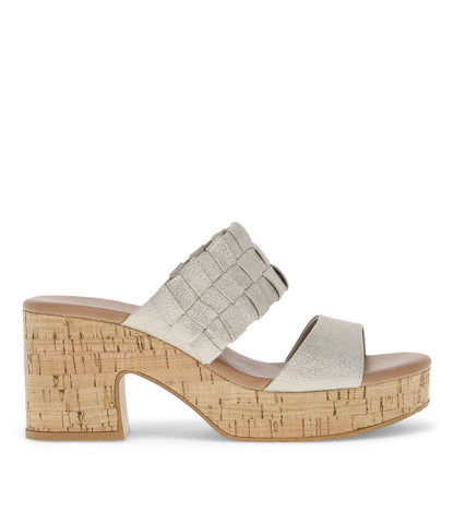 Mavis Block Heel Slide Sandal Champagne - Women