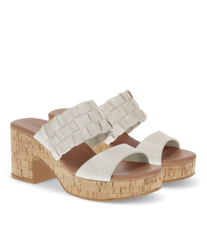 Mavis Block Heel Slide Sandal Champagne - Women