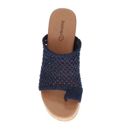 Michaela Block Heel Sandal Dark Denim - Women