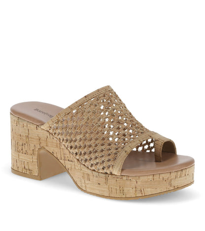 Michaela Block Heel Sandal Natural Cork - Women