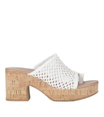 Michaela Block Heel Sandal White - Women