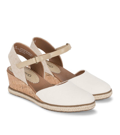 Ocean Closed Toe Wedge Sandal Cream - Women