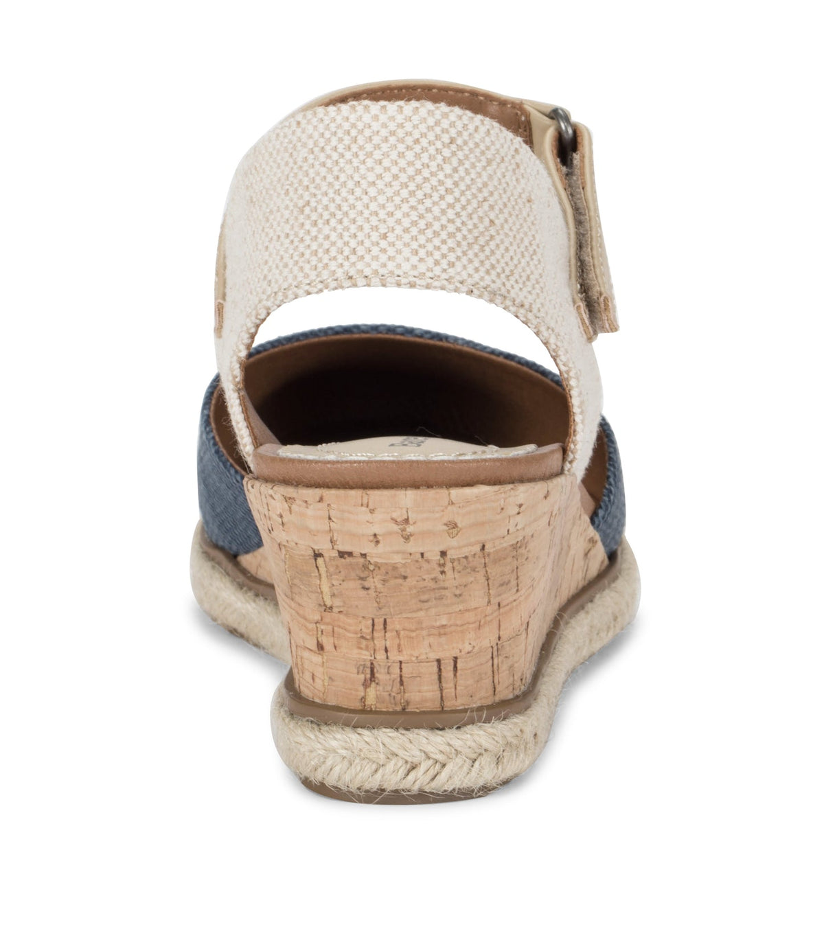 Ocean Closed Toe Wedge Sandal Navy Blue Canvas - Women
