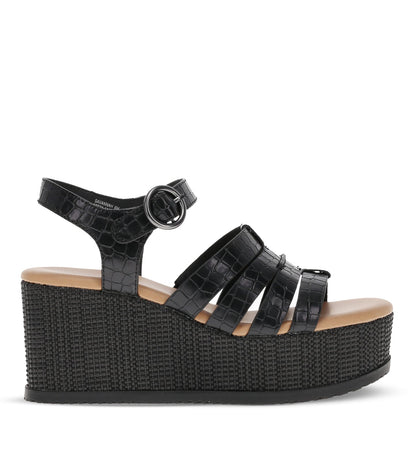 Savannah Wedge Sandal Black - Women
