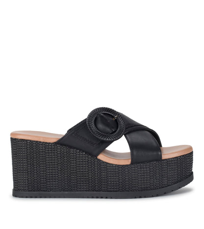 Sydney Wedge Sandal Black - Women