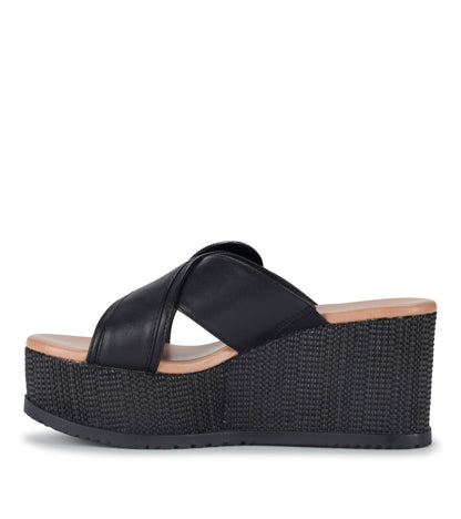 Sydney Wedge Sandal Black - Women