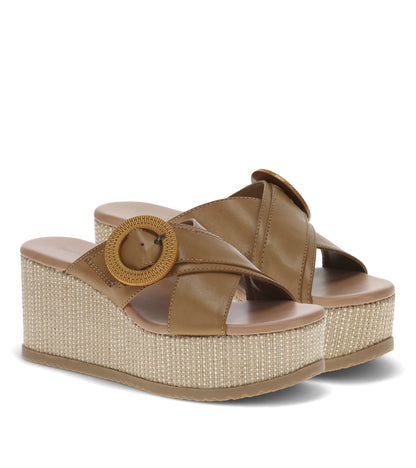 Sydney Wedge Sandal Caramel - Women