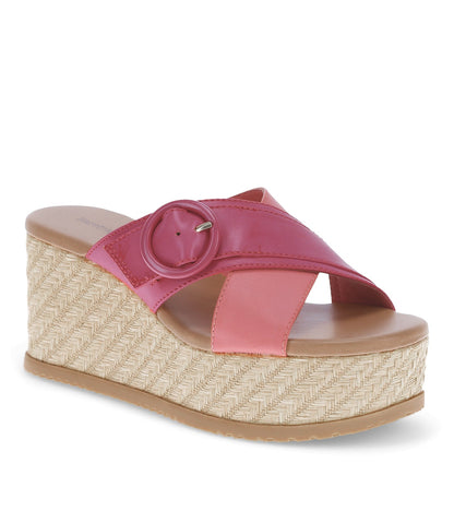 Sydney Wedge Sandal Pink Punch - Women