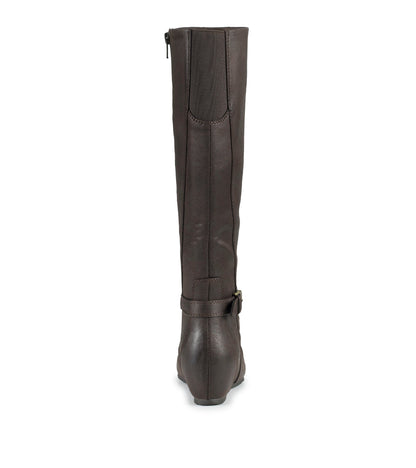Sammy Tall Wedge Boot Dark Brown - Women