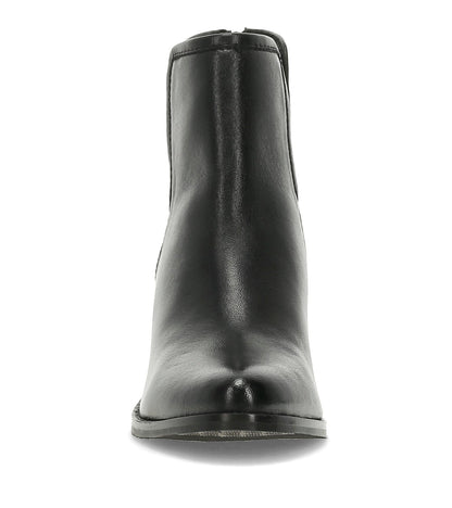 Nanny Block Heel Bootie Black Leather - Women