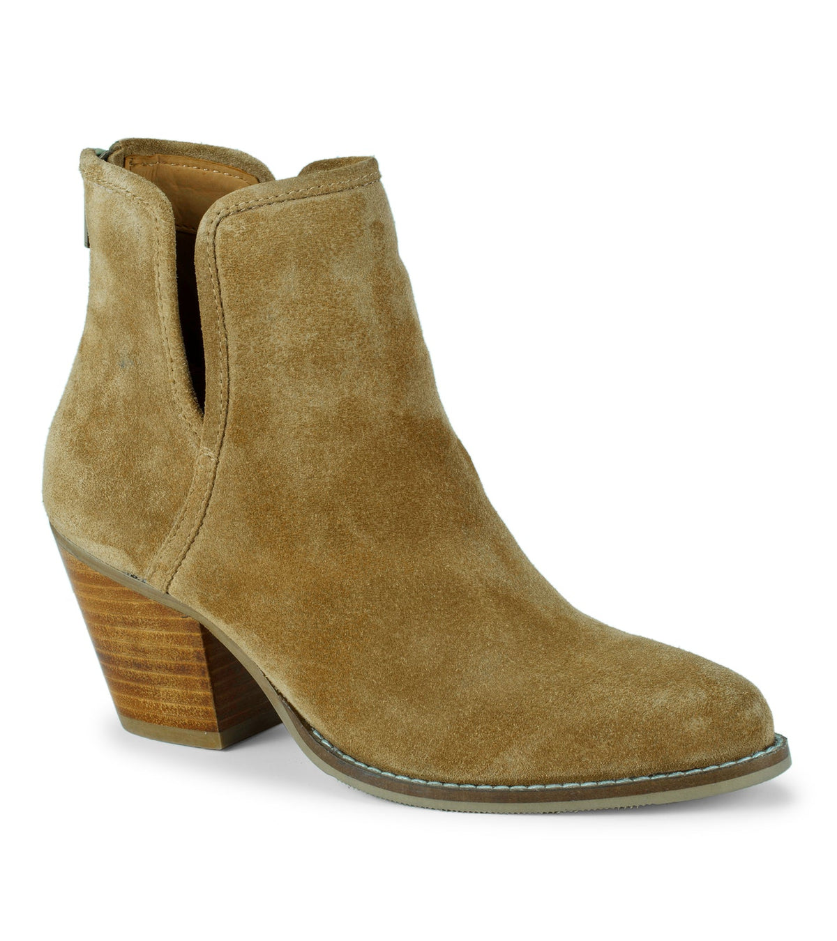 Nanny Block Heel Bootie Cognac Suede - Women