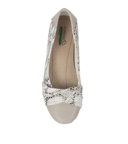 Mitsy Casual Flat Cream Multi Snake - Women