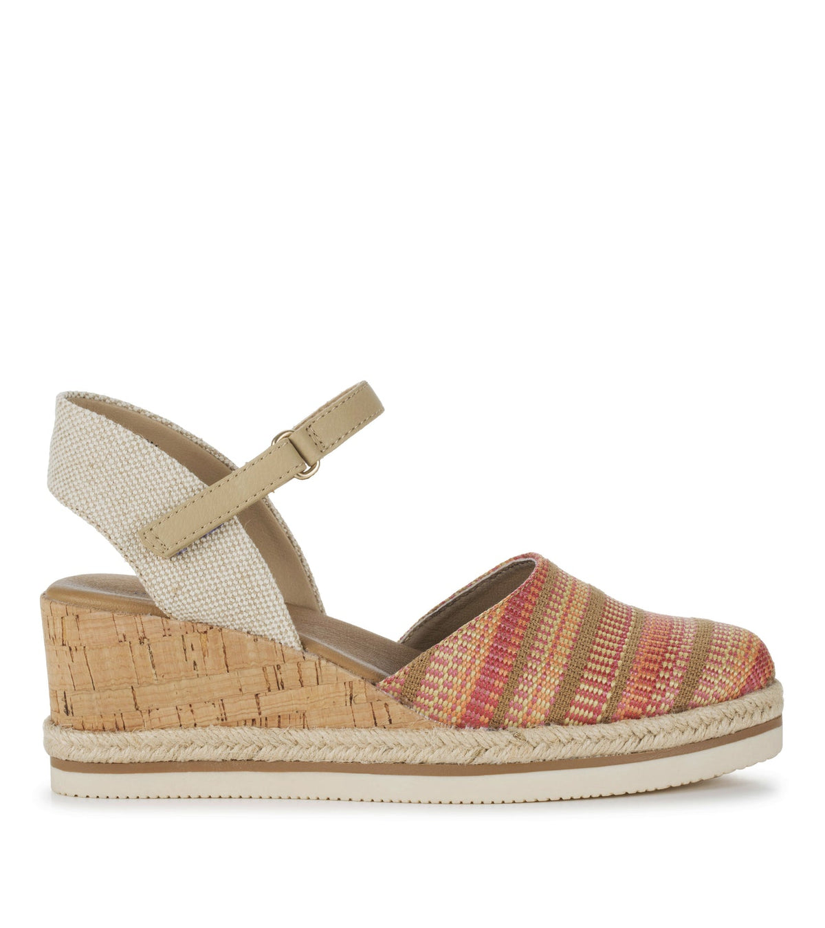 Alycia Closed Toe Wedge Sandal Coral Multi - Women