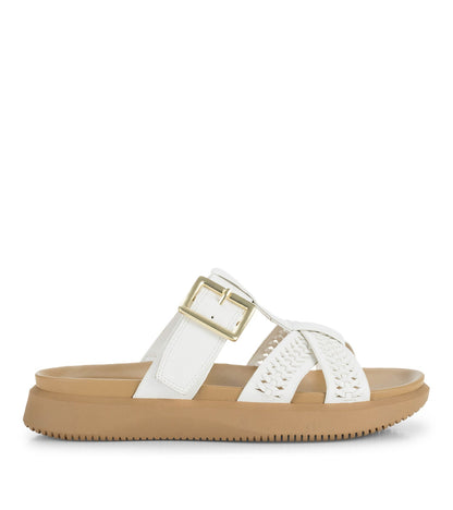 Emmery Slide Sandal White - Women