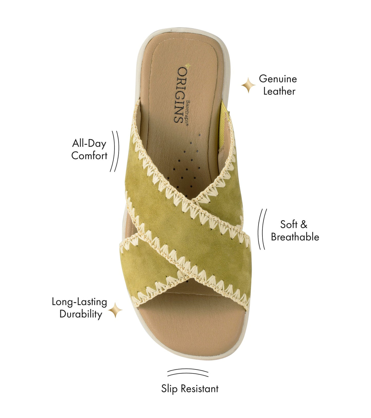 Dolinda Slide Sandal Kelp Suede - Women