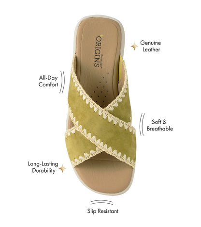 Dolinda Slide Sandal Kelp Suede - Women