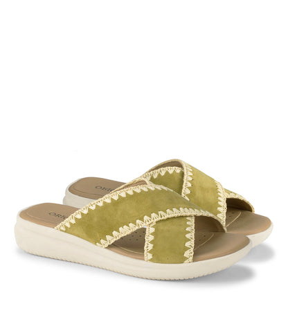 Dolinda Slide Sandal Kelp Suede - Women