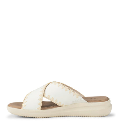 Dolinda Slide Sandal Off White Leather - Women