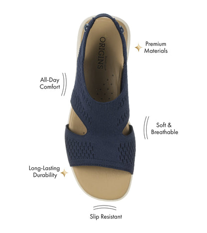Duffy Slip On Sandal Navy Blue - Women