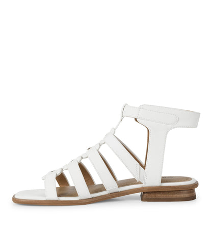 Nathalia Gladiator Sandal White Leather - Women