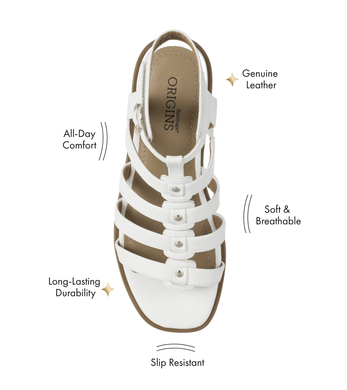 Nathalia Gladiator Sandal White Leather - Women
