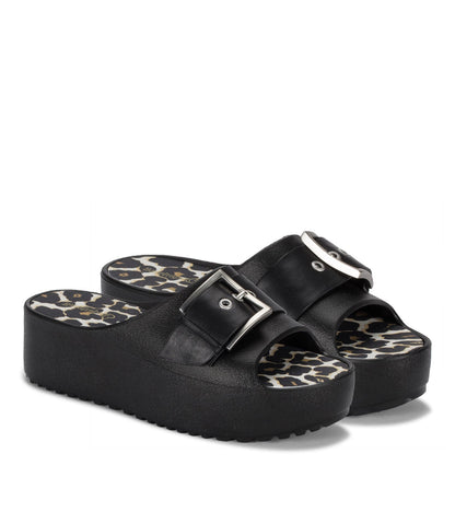 Pacey Platform Sandal Black/White - Women